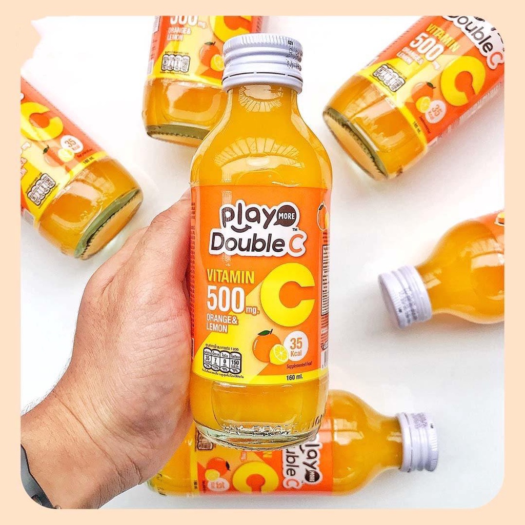 1 lốc 6 chai 160ml ⚡Nước Hoa Quả PlayMore Double Vitamin C Thái Lan 🍋 CHUẨN HÀNG⚡