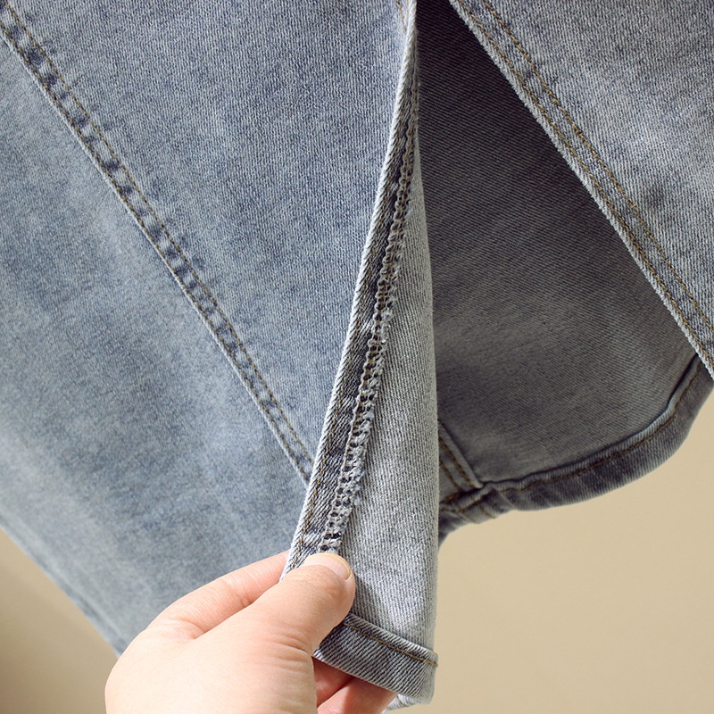 Chân Váy Denim Dài Dáng Chữ a Lưng Cao Xẻ Tà Thời Trang Mùa Hè 2022 Mới Cho Nữ