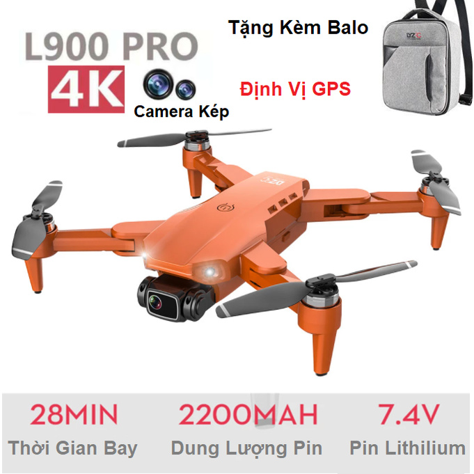 Flycam Giá Rẻ 4K L900 PRO💥 Bảo Hành 12 Tháng 💥Máy Bay Flycam , Gimbal 2 Trục, Động cơ không chổi than, Tầm xa 1200m