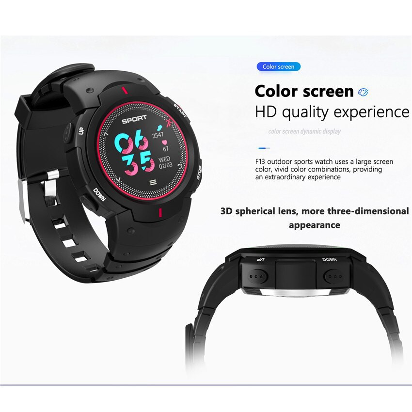 Đồng hồ thể thao nam Smartwatch F13 Chống nước 50m - Đồng hồ thông minh đo nhịp tim,theo dõi bước chạy tích hợp báo thức