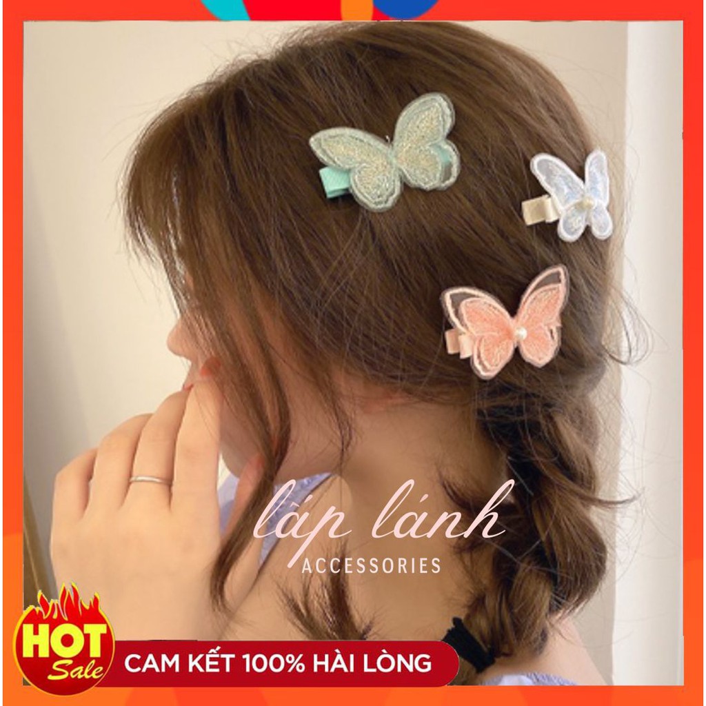 [Có sẵn] KẸP MÁI CHOKER HÌNH BƯỚM THÊU 3D QUYẾN RŨ DÂY CHUYỀN PHONG CÁCH HÀN QUỐC