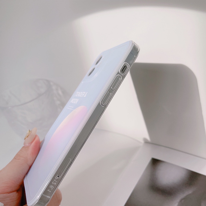 Ốp Điện Thoại Tpu In Hình Mặt Trăng Màu Tím Nhạt Cho iphone 15 14 13 12 mini 11 pro max x xs xr 8 7 plus
