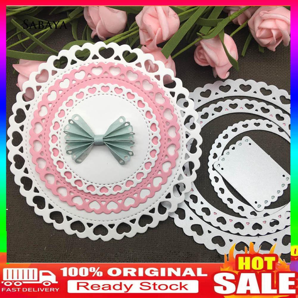 Khuôn Cắt Giấy Kim Loại Khung Tròn Trái Tim Xinh Xắn