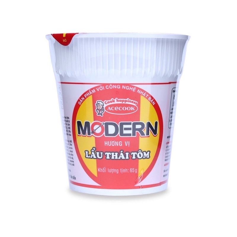 [Tân Phú] COMBO 5 ly Mì Modern Lẩu Thái Tôm 65gr, mì ăn liền ACECOOK