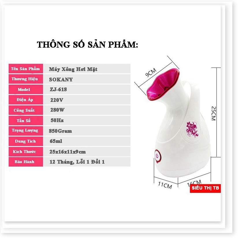 Máy xông hơi mặt phun sương Sokany giúp làm đẹp da mặt, máy xông hơi mặt chính hãng - Best Mart