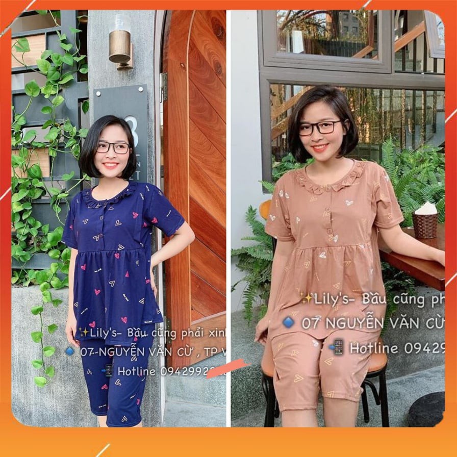 Bộ Lửng Bầu Và Sau Sinh 3 Cúc Chất Mềm Đẹp Cao Cấp, Freesize