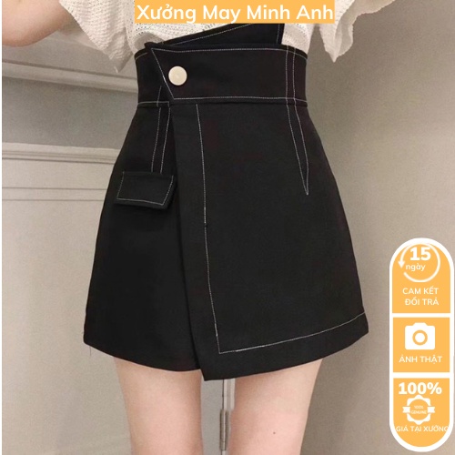 QUẦN GIẢ VÁY VIỀN CHỈ VẠT LẬT QUẦN  SHORT THỜI TRANG MỚI SIÊU XINH