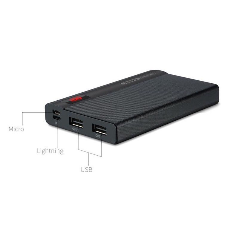 PIN SẠC DỰ PHÒNG REMAX RPP 53 DUNG LƯỢNG 10000mAh có màn hình led hiển thị dung lượng pin 2 cổng ra USB