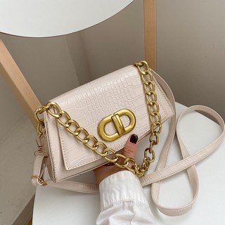 Túi đeo chéo nữ 🌸 Túi đeo chéo mix dây xích mặt khoá cách điệu sang trọng nữ tính 7700