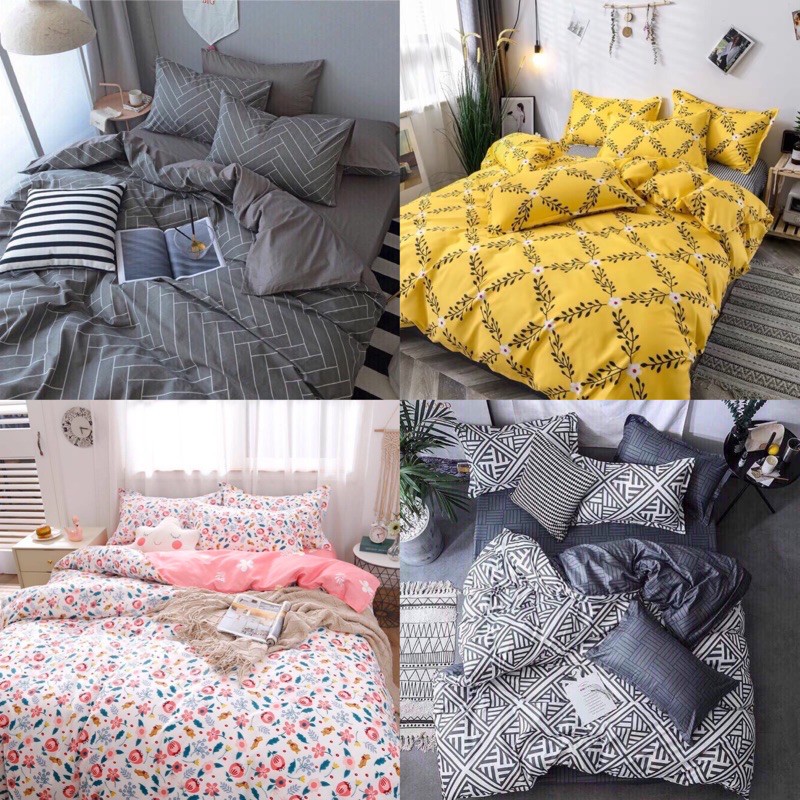 [200 Mẫu]Trọn Bộ 4 món vỏ Chăn Ga Gối Cotton Poly Nhập khẩu Mềm mịn Siêu Hót 2019 (Nhắn tin chọn mẫu)