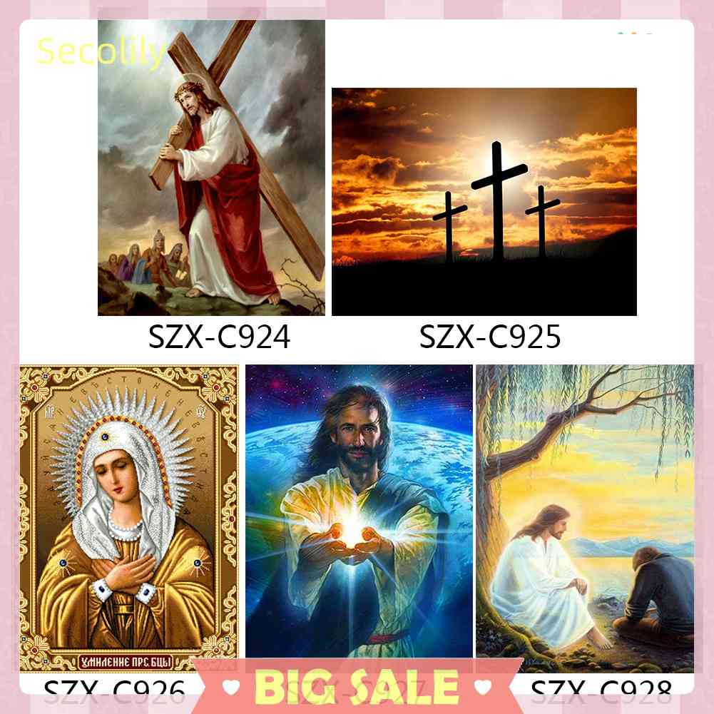 Bộ Tranh Thêu Chữ Thập Thủ Công 11CT 40x50cm Hình Tôn Giáo