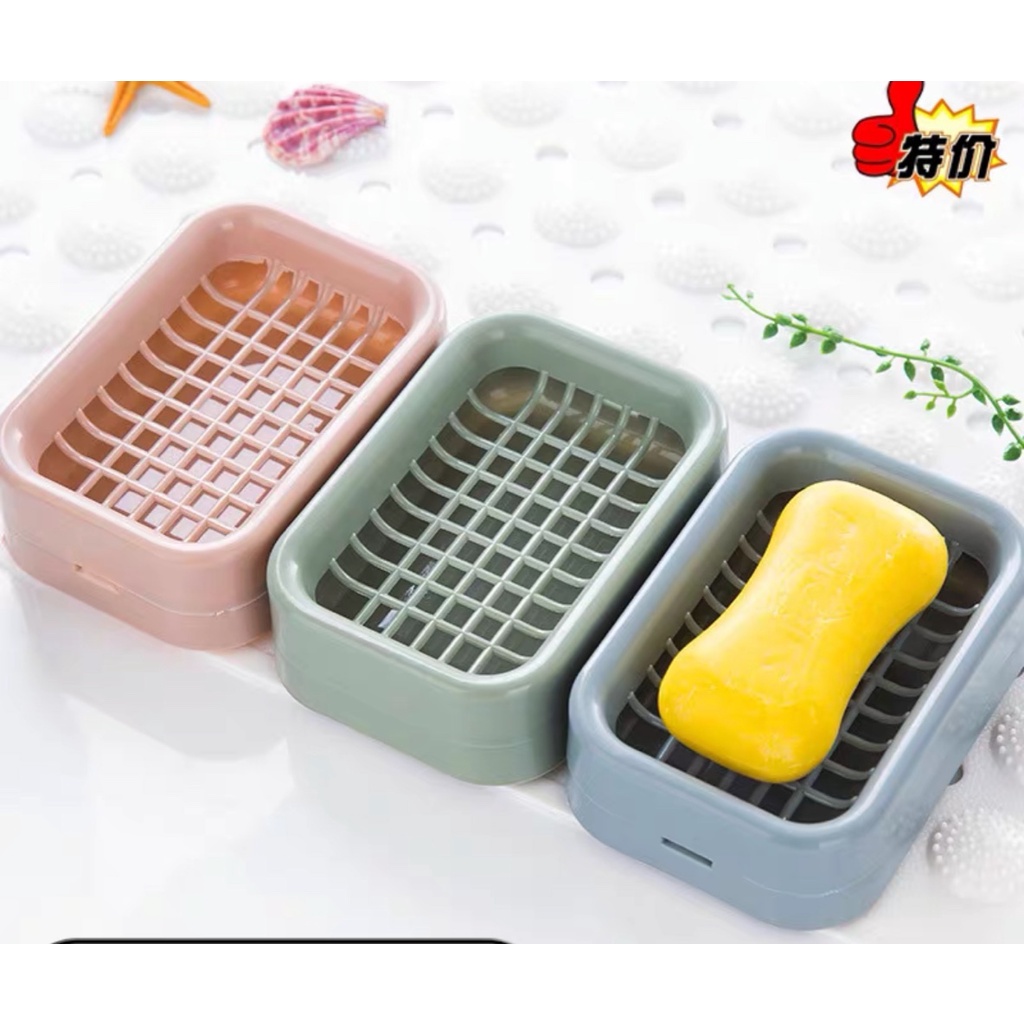Khay Đựng Xà bông Nhà Tắm - Hộp đựng Xà Bông - Kệ đựng Xà Bông - Khay nhựa Đựng cục xà Phòng Đế Vuông XB414