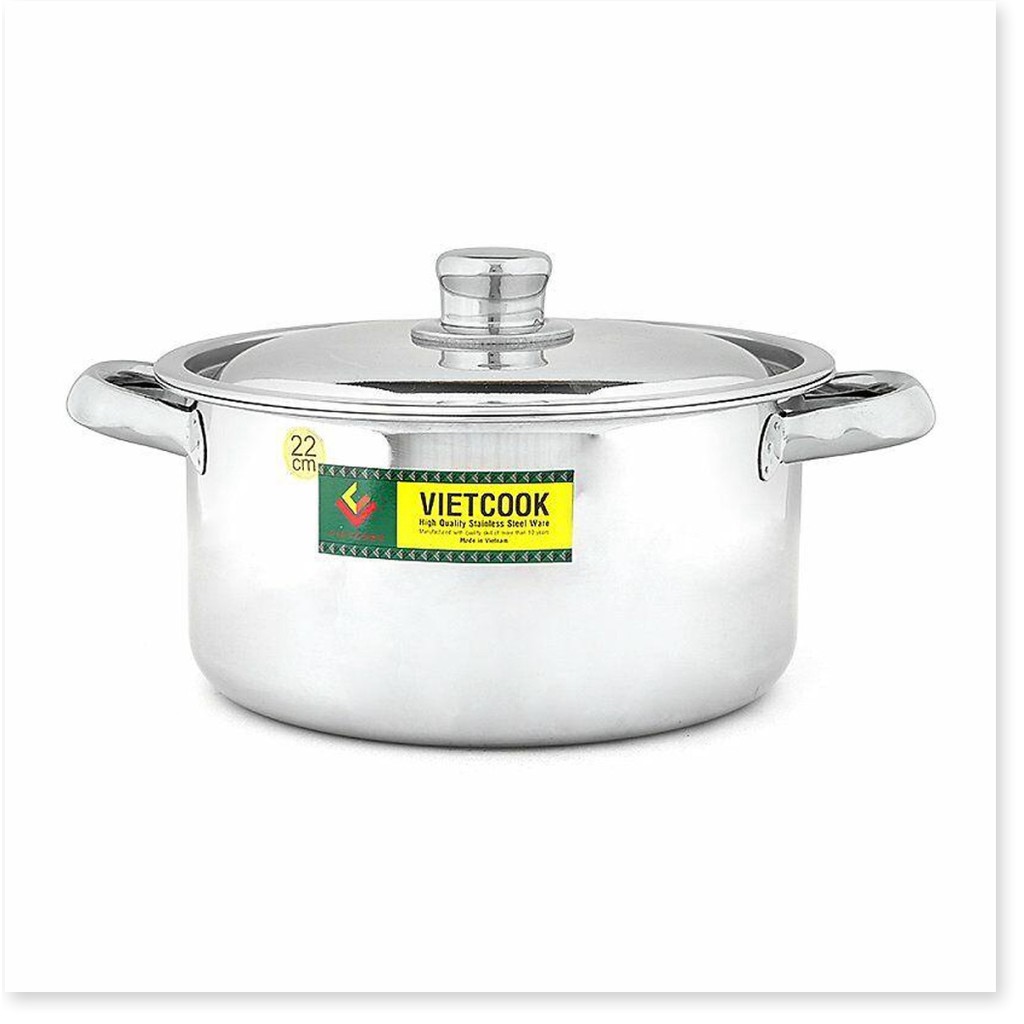 Nồi inox Vietcook nắp inox 3 đáy- size 16cm