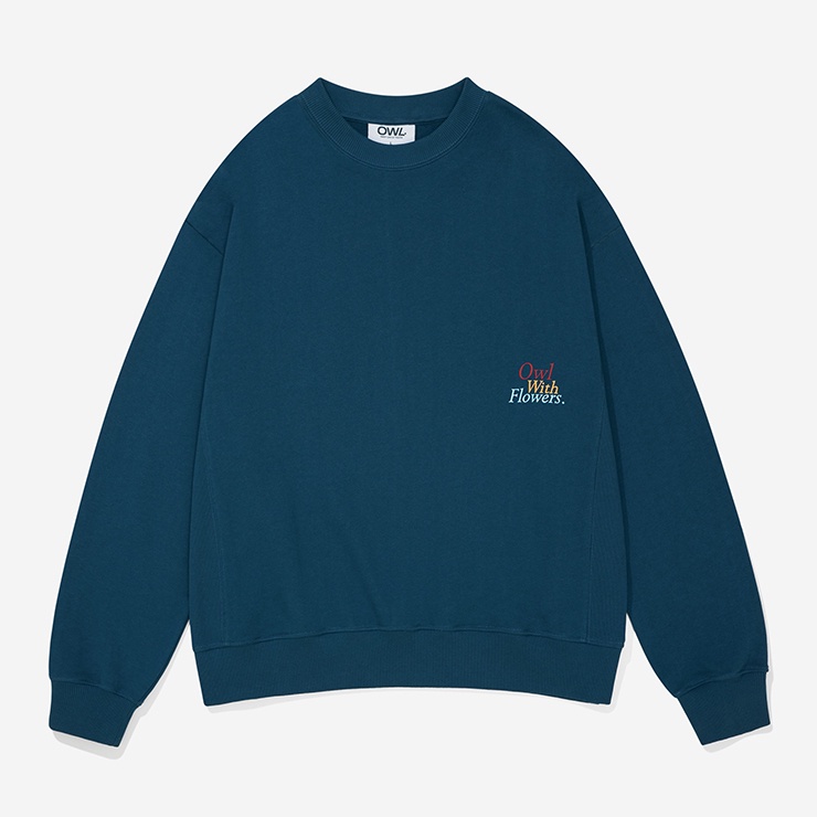 OWL BRAND® FLOWER SWEATSHIRT - Áo nỉ chui đầu hoạ tiết hoa / Xanh