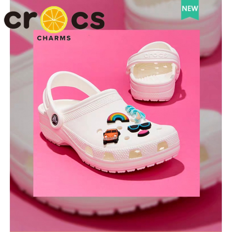 Khóa Cài Hình Giày crocs Họa Tiết Hoạt Hình Màu Kẹo Ngọt Trang Trí DIY