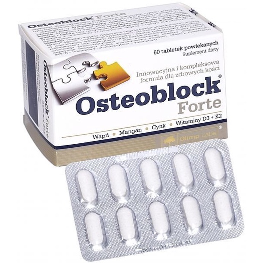 Thực phẩm bổ sung Canxi OSTEOBLOCK Forte hộp 60 viên nén.