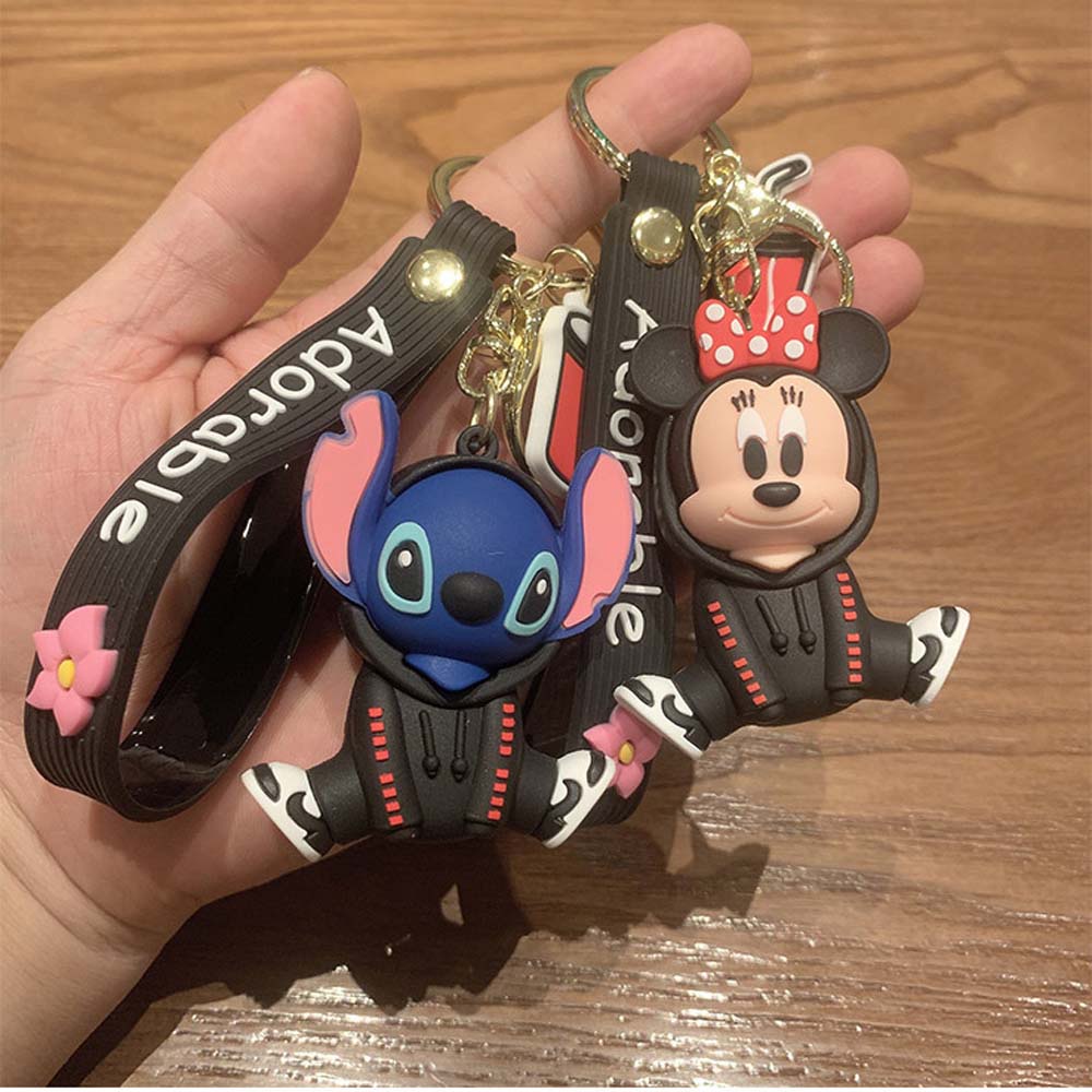 Móc khóa gắn búp bê chuột Mickey Minnie dễ thương nhiều màu sắc