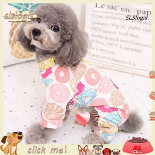 Bộ Đồ Ngủ Liền Thân Bằng Cotton Mềm Điều Hòa Không Khí In Hình Chú Chó Dễ Thương Cho Thú Cưng
