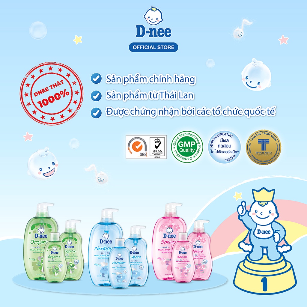 Sữa tắm Dnee thơm mát cho bé sơ sinh chai 200/380/800ml chính hãng Đại Thịnh nhập khẩu