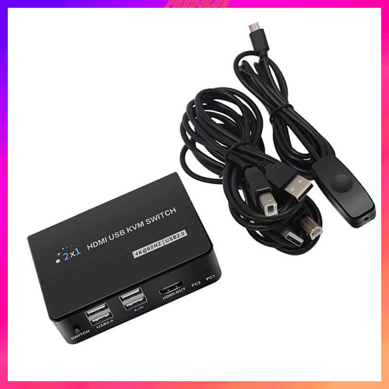 [Predolo2] 4k KVM Switch 2 Cổng PC Sharing 1 Bộ Bàn Phím Và Chuột Máy In