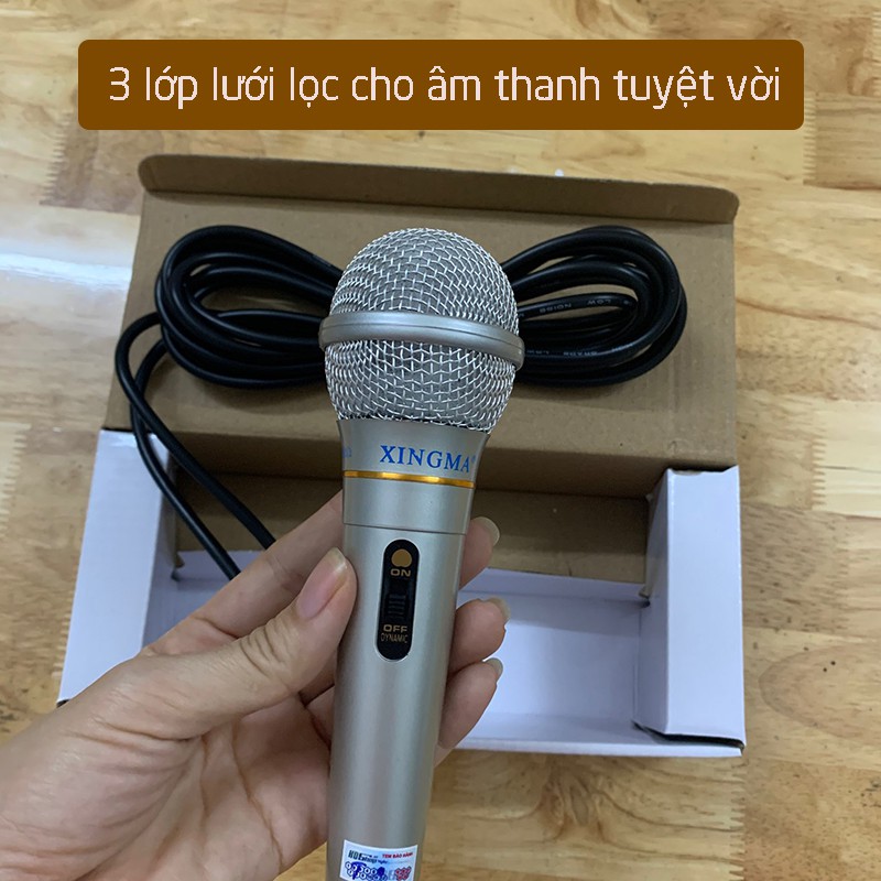 (Lỗi 1 đổi 1) Micro Karaoke Xingma AK319 Có Dây Cáp  Dài 3.5m Chống Hú Tốt Cho Âm Thanh Tuyệt Hảo - BH 12 Tháng