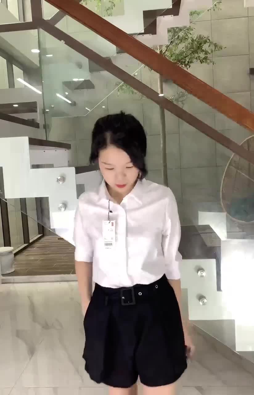 Áo Sơ Mi Nữ Trắng Công Sở, Dáng Suông (40-65kg), Giấu khuy áo. Chất vải dày dặn chống nhăn | BigBuy360 - bigbuy360.vn