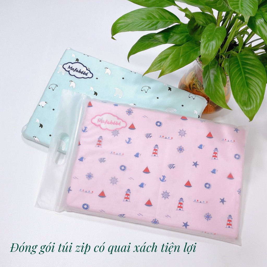 Gối  cao su MAFABEBE hàng túi zip có lỗ thông hơi chống bẹp đầu cho bé