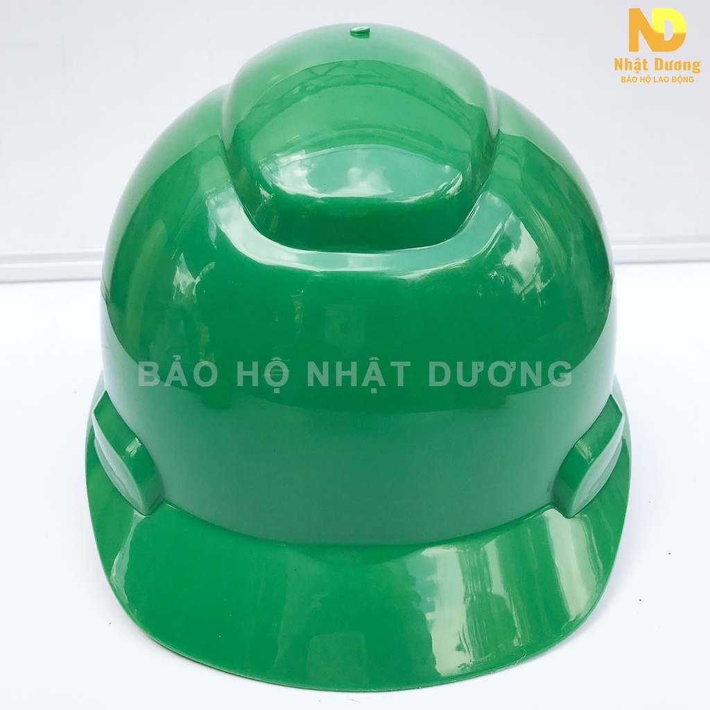 Mũ bảo hộ lao động khóa vặn màu xanh lá có lót xốp N08, Nón bảo hộ lao động Nhật Dương