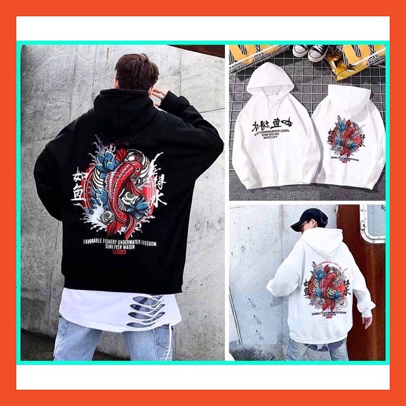 [ Form rộng- Hàng cực chất ] Áo khoác nỉ hoodie in màu hình cá chép siêu hot 2020 | BigBuy360 - bigbuy360.vn
