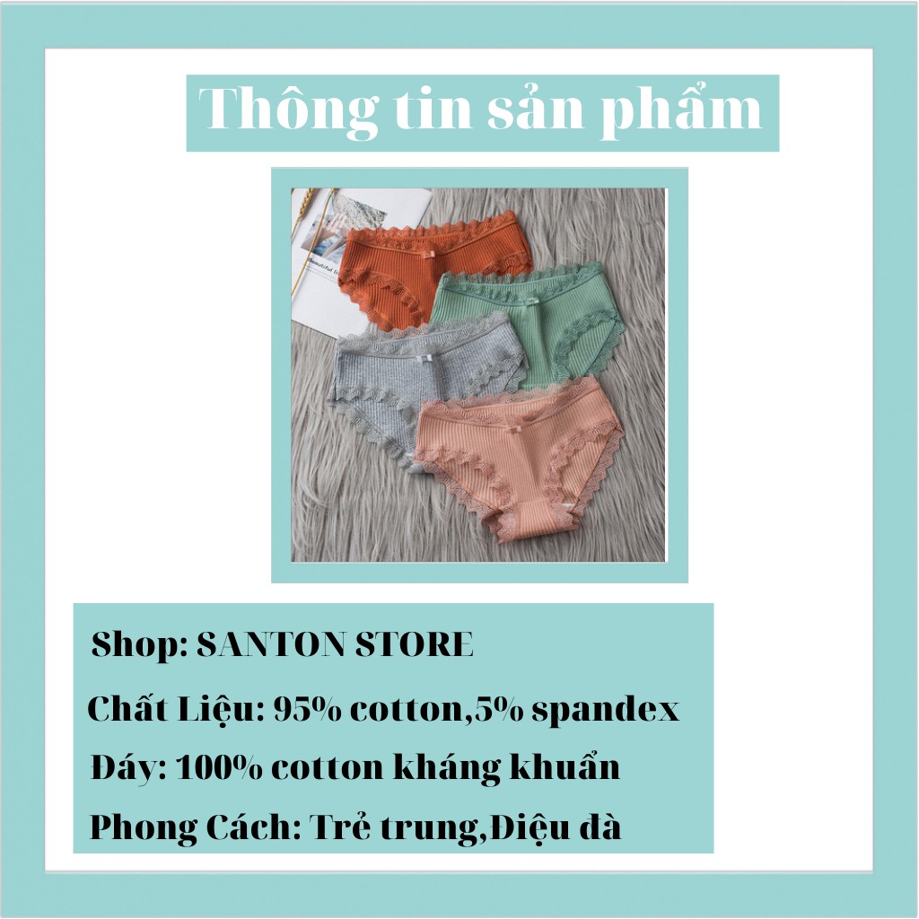 Quần lót nữ cotton kháng khuẩn,đồ lót nữ sexy hoạ tiết viền ren điệu đà ST1 | BigBuy360 - bigbuy360.vn