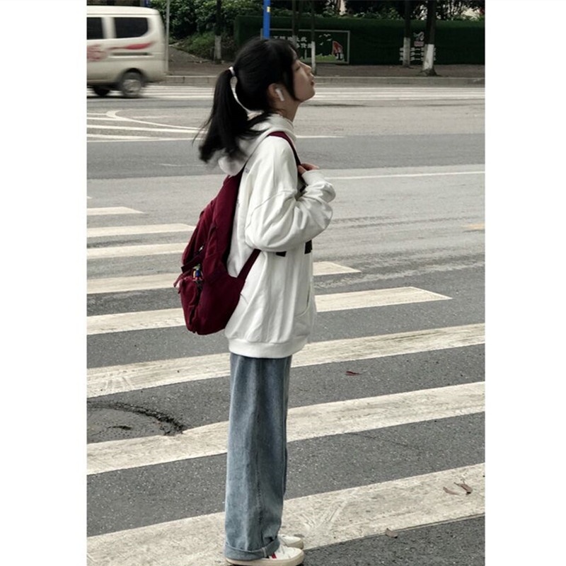 Xiaozhainv Áo Khoác Hoodie Tay Dài Dáng Rộng Kiểu Hàn Quốc Thời Trang Mùa Thu Cho Nữ | BigBuy360 - bigbuy360.vn