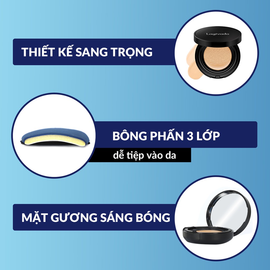 Phấn nước che khuyết điểm Hàn Quốc Lagivado kiềm dầu, che phủ hoàn hảo Perfection Cushion –2 tông màu, 14g | BigBuy360 - bigbuy360.vn
