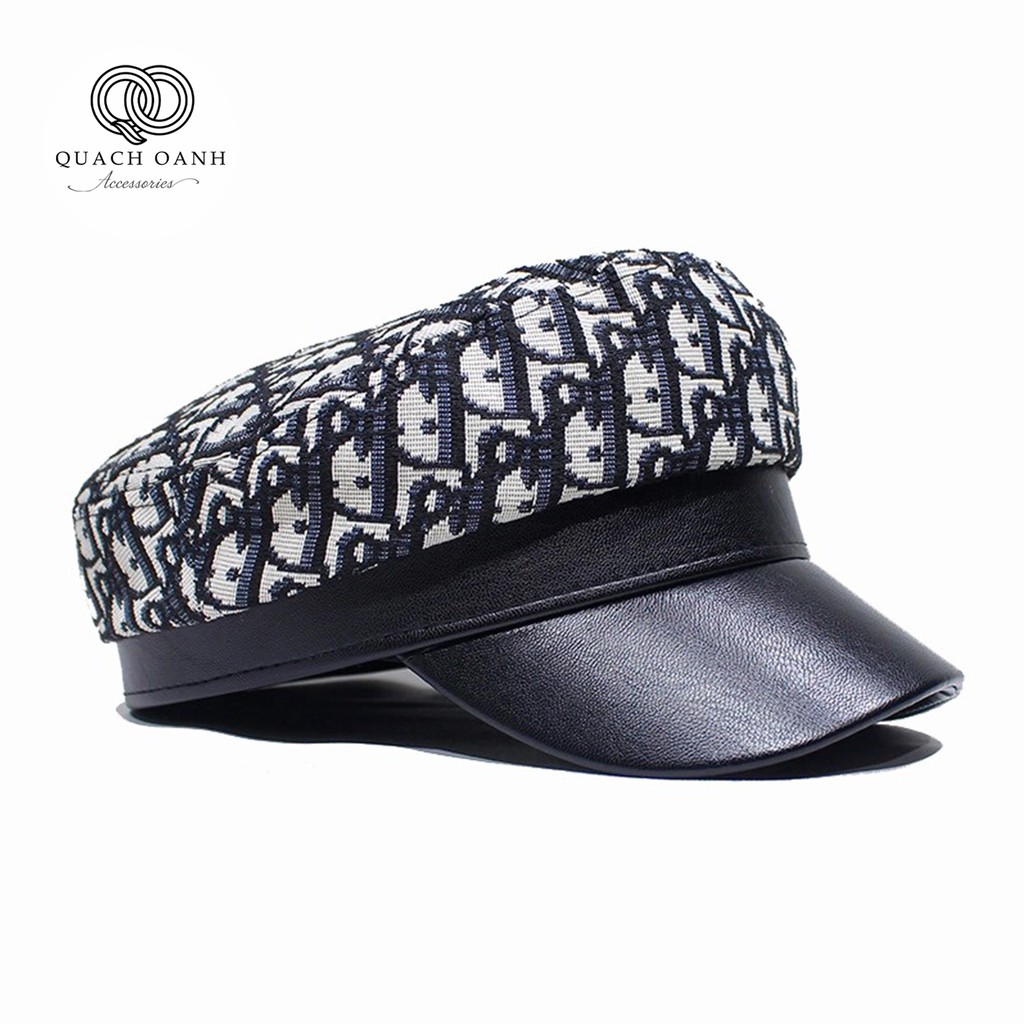 Mũ thủy thủ, mũ beret vành da vải dạ thêu cao cấp cá tính - MU13