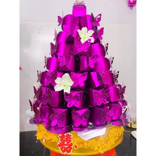 Combo 100 vỏ hộp giấy ( đỏ, vàng, tím) đựng trà, mứt sen, bánh kẹo