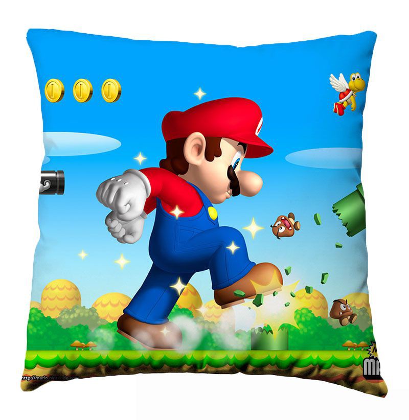 Áo Gối Kéo Khóa In Hình Super Mario 17.7 Inch