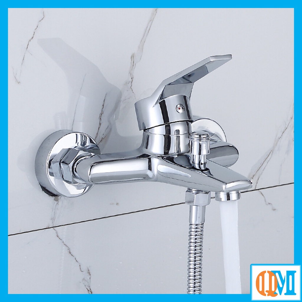 Củ sen nóng lạnh chất liệu hợp kim cần gạt gật gù vuông hàng A mạ Crom sáng bóng - QM.CS07