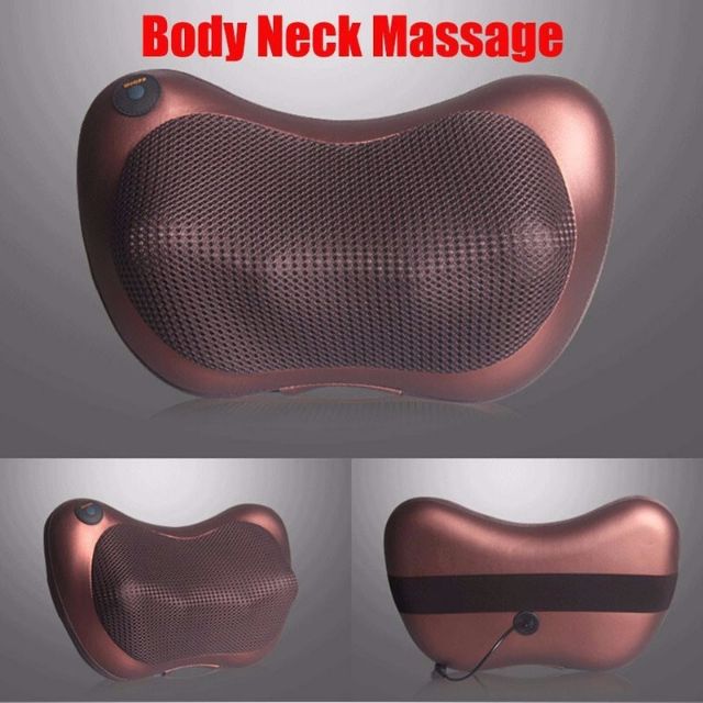 Gối massage hồng ngoại 8 bi 2 chiều mát xa vai gáy + Tặng sạc xe hơi