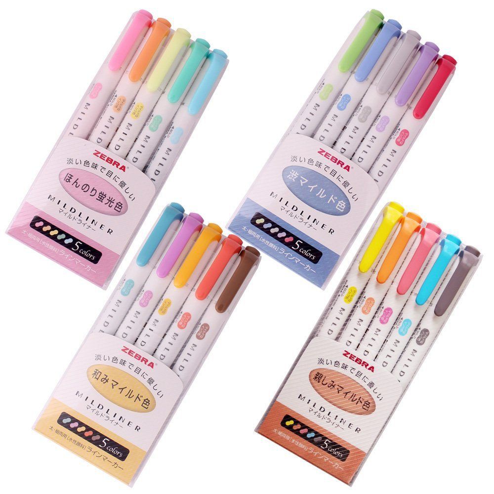 BỘ 5 BÚT HIGHLIGHT ZEBRA MILDLINER WKT7