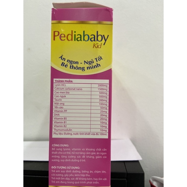 Ống uống Pediababy ăn ngon cho trẻ lười ăn  MÀU HỒNG