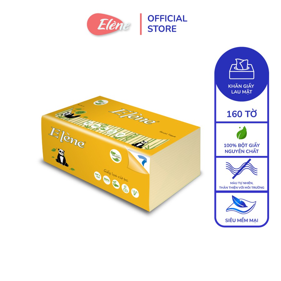 12 Gói khăn giấy lụa Elene tre 160 tờ 3 lớp (Ultra Sensitive)
