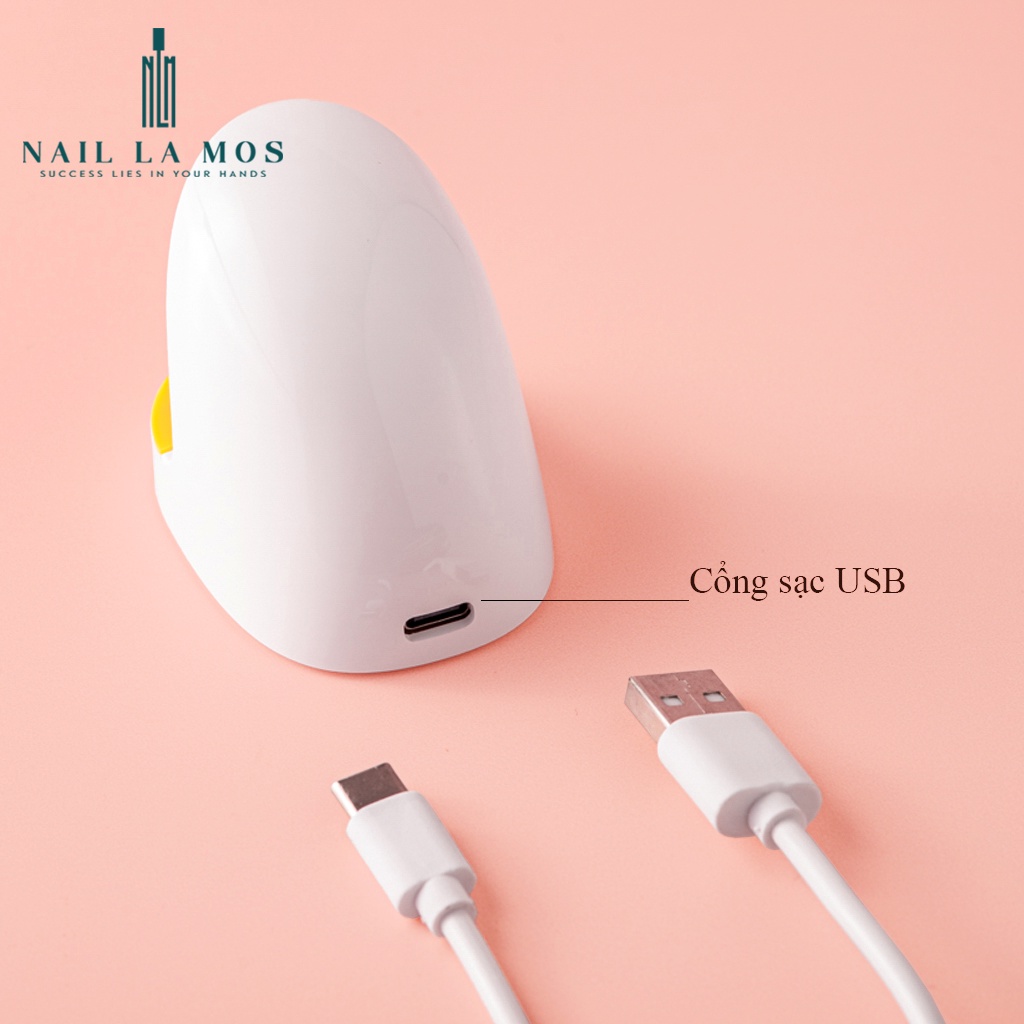 Máy hơ gel mini 6W 3 bóng - máy hơ móng cầm tay tiện lợi hình cá mập dành cho học viên thực hành