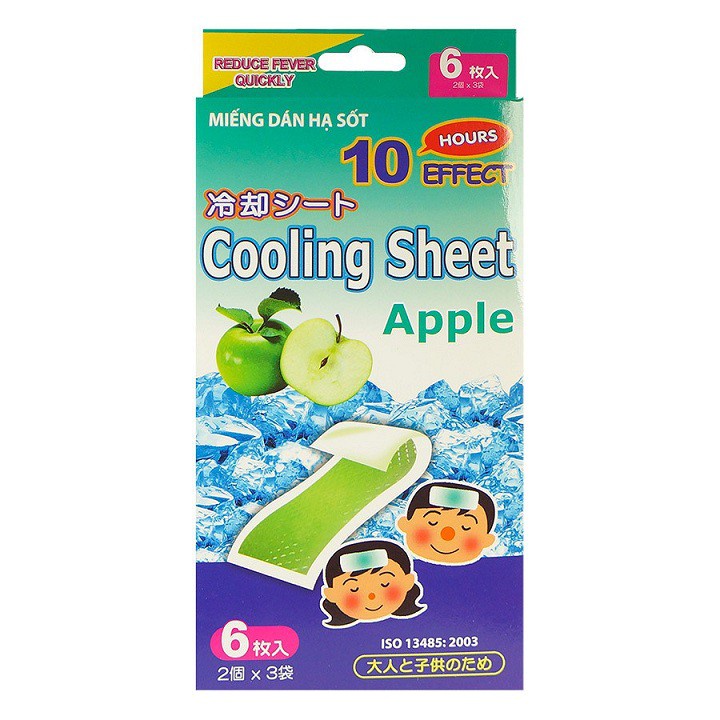 Miếng dán hạ sốt COOLING SHEET APPLE, thành phần thảo dược, an toàn cho bé - Soleil care