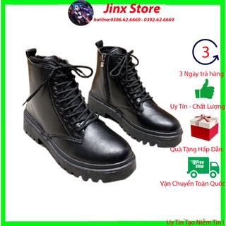 Giày boot nữ, giày ullzang HÀNG TRUNG Bốt thời trang màu đen siêu hot full box bill