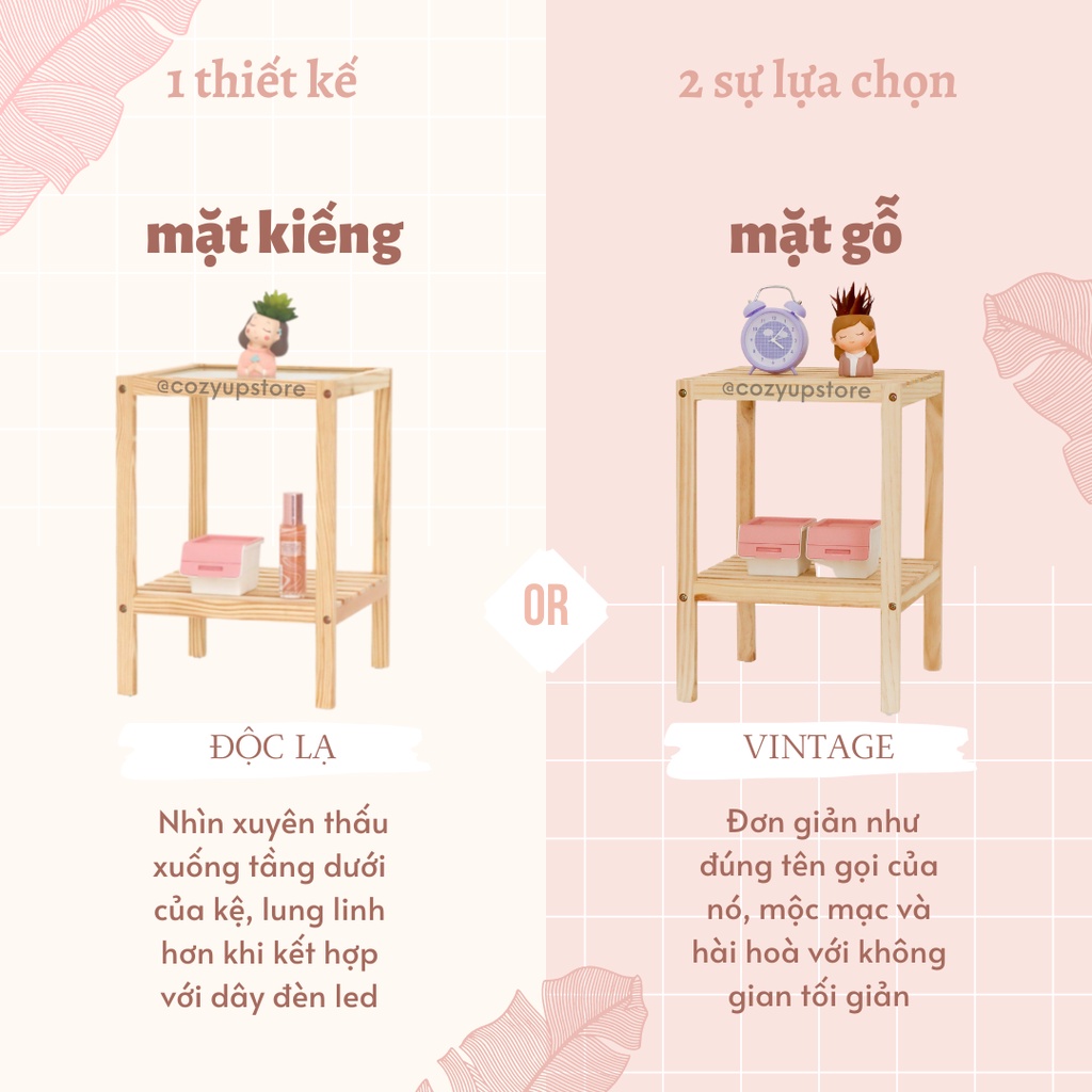 KỆ GƯƠNG ĐẦU GIƯỜNG 2 TẦNG