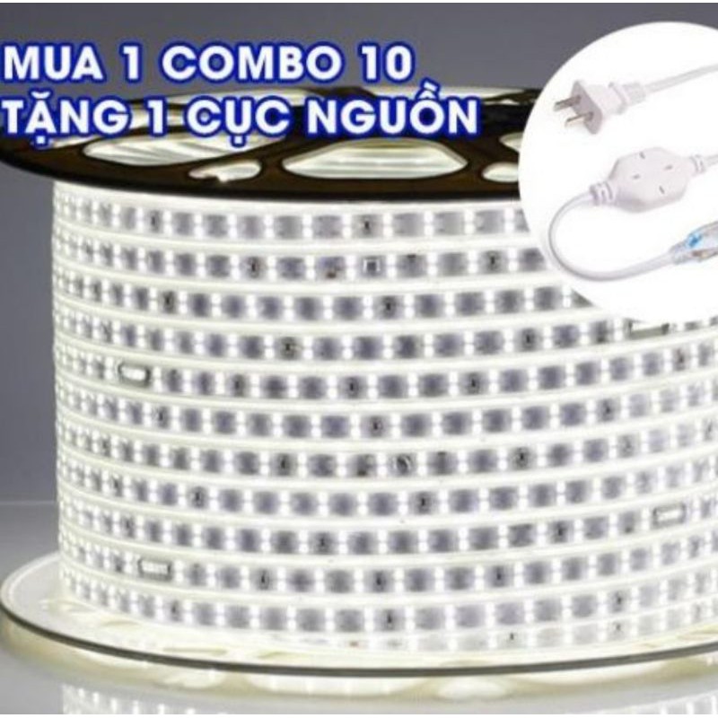 Đèn led dây đôi AC 2835  cuộn 100m có các loại ánh sáng trắng . vàng . dương . lá . đủ màu