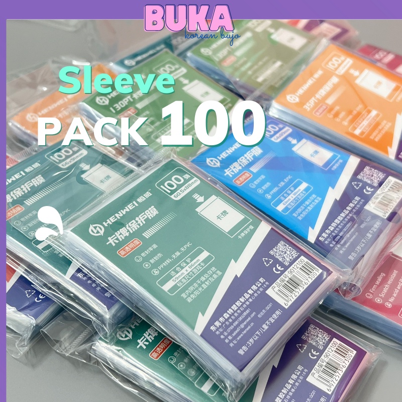 Sleeves đựng thẻ bài, postcard, photocard idol, anime, nhiều size Buka pack 100