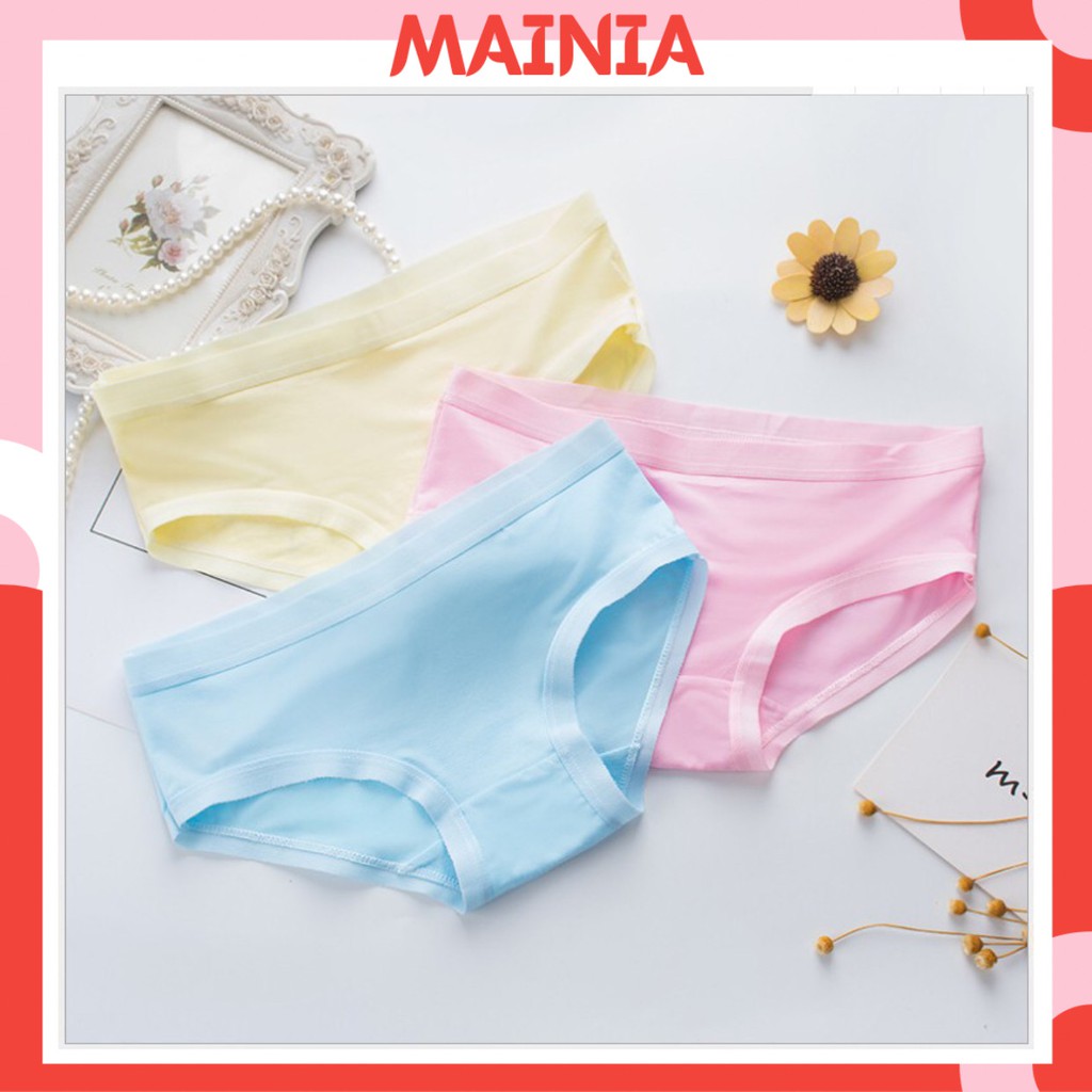 Quần Lót Cotton Nữ Màu Trơn Size L XL Chíp Nữ Cotton Dễ Thương Rẻ Đẹp Co Giãn Mainia Shop