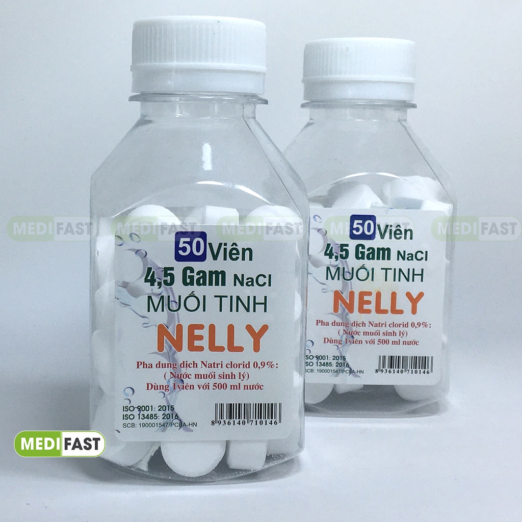 Muối tinh dạng viên NELLY - Hộp 50 viên - Giúp chăm sóc mũi, xoang, ngăn ngừa các vấn đề về đường hô hấp