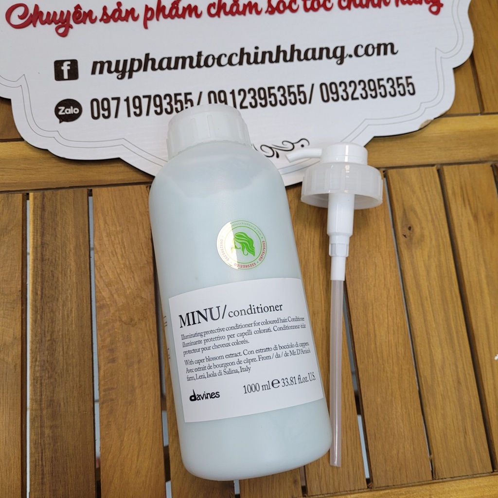 DẦU GỘI VÀ XẢ DƯỠNG BÓNG DAVINES MINU 1000ML