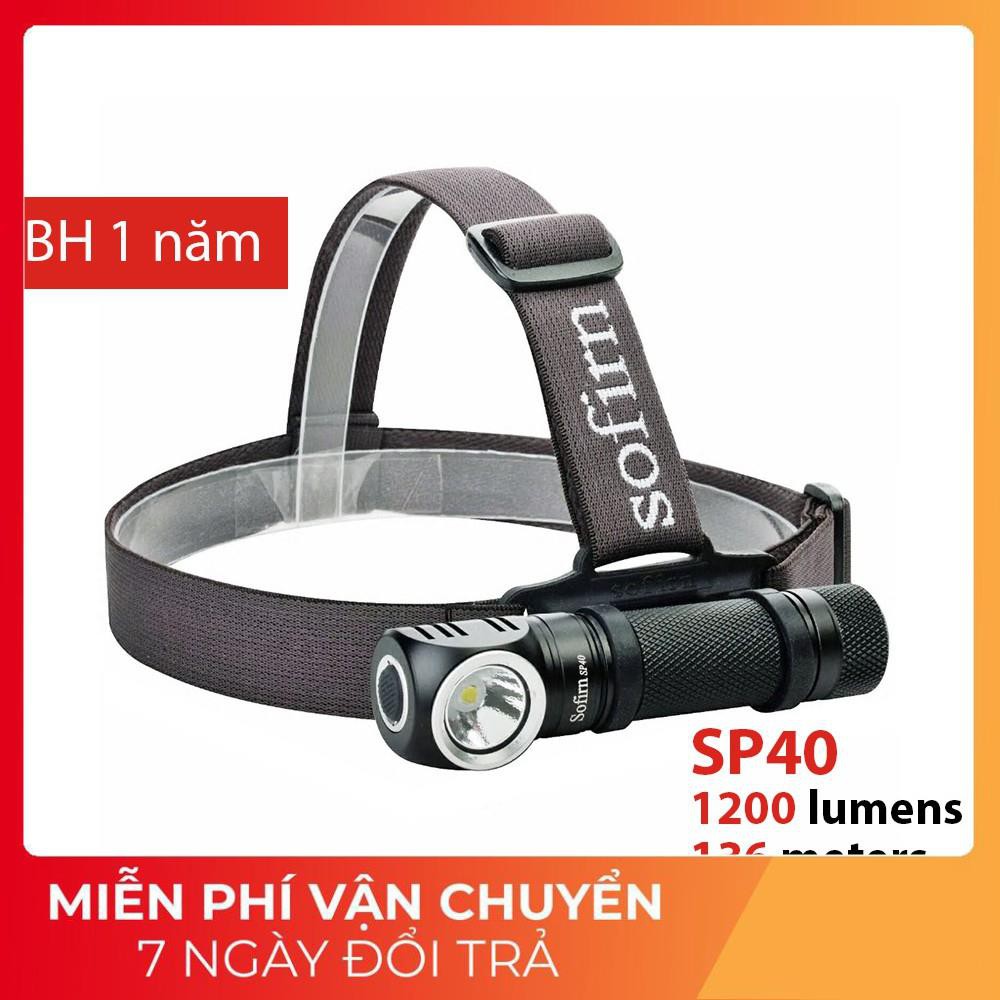 [SIÊU SÁNG]Đèn pin và đèn sạc đa năng đội đầu đeo đầu đèn gù SOFIRN SP40 sáng 1200lmxa 136mLED CREE XPL